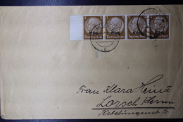 Elsass Alsace :  Mulhausen  Strip Of 4 Mi Nr 1  Cover - Ocupación 1938 – 45