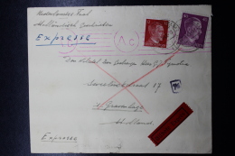 Elsass Alsace  Gemeinschaftslager H SCHILTIGHEIM Express, Mixed Franking -> The Hague 1943  Kamppost - Besetzungen 1938-45