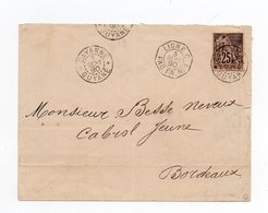 !!! PRIX FIXE : GUYANE, LETTRE DE CAYENNE DE 1890 POUR BORDEAUX - Lettres & Documents
