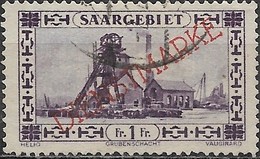 SAAR 1927 Official - Colliery Shaftead - 1f. - Violet FU - Servizio