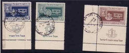 ISRAEL 1949 # 28-30 ** FULL TABS ** USED  JEWISH NEW YEAR 12283 - Used Stamps (with Tabs)
