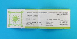 IBRICA JUSIC - 2005. Concert Ticket In HNK Split * Chanson Music Musique Musik Musica Dubrovnik Croatia Kroatien - Concert Tickets