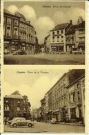 Châtelet -- Place Du Marché Et Place De La Victoire. (1 Carte 2 Vues)  ( 2 Scans) - Châtelet