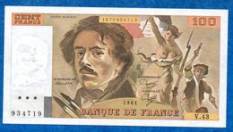 FRANCE -Eugène  DELACROIX - 100 Frs De 1981 ( V.43 )  Cat Fayett N° 69 -  Bon état - 100 F 1978-1995 ''Delacroix''