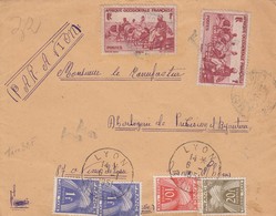 LETTRE. 29 DEC 50. TAXE GERBE 32F SUR AOF 2CFA. DIVO COTED'IVOIRE POUR LYON - 1859-1959 Briefe & Dokumente