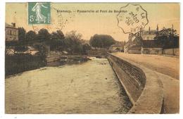 58 CLAMECY Passerelle Et Pont De Beuvron - Cachet Convoyeur - Carte Toilée - Clamecy