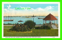 PORTLAND, ME - CASCO BAY AND FORT GORGES FROM FORT ALLEN PARK - ANIMATED - TRAVEL IN 1928 - TC CO - - Portland