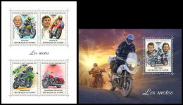 GUINEA REP. 2018 MNH** Motorcycles Motorräder Motos M/S+S/S - OFFICIAL ISSUE - DH1839 - Motorbikes