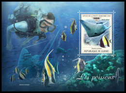 GUINEA REP. 2018 MNH** Diving Tauchen Plongee Fishes S/S - IMPERFORATED - DH1839 - Tauchen