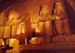 Abu - Simbel Temple - Illuminated By Night - Formato Grande Viaggiata Mancante Di Affrancatura – E 7 - Abu Simbel Temples