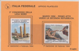 Lega Nord Italia Federale 6\7 Emissione 1994 - Varietà E Curiosità