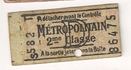 ANCIEN TICKET DE METRO PARIS     B252 - Europe