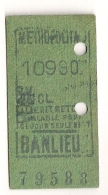 ANCIEN TICKET  DE METRO PARIS  BANLIEUE   B252 - Europe