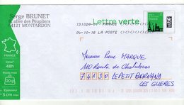 Enveloppe FRANCE Prêt à Poster Lettre Verte Oblitération LA POSTE 13102A-01 04/10/2018 - Prêts-à-poster:  Autres (1995-...)