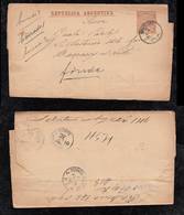 Argentina 1892 Wrapper Stationery To BARRACAS Da NORTE Returned To Sender - Brieven En Documenten