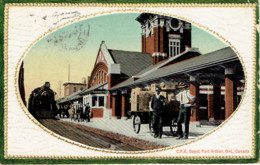 Canada CPR Dépot Port Arthur Ontario  Train Vapeur En Gare 1913 - Other & Unclassified