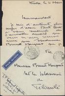 Lettre Franchise Militaire CAD Kindia Guinée Française 4 3 44 Par Avion Pour Télimélé Daguin Conakry 1 But La Victoire - Lettres & Documents