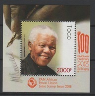 Togo 2018 Mi. ? S/S Joint Issue PAN African Postal Union Nelson Mandela Madiba 100 Years - Gemeinschaftsausgaben