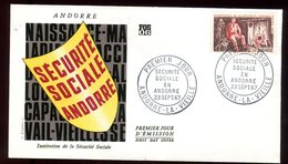 Andorre - Enveloppe FDC 1967 - Sécurité Sociale D'Andorre - O 273 - FDC