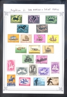 SAINT MARIN - TIMBRES - MONTAGE ANCIEN COLLECTIONNEUR Sur Page D'ALBUM. - Collections, Lots & Series