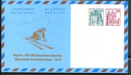 Bund PF24 C2/001 ALPINE SKI-WELTMEISTERSCHAFTEN GARMISCH-PARTENKIRCHEN 1978 - Enveloppes Privées - Neuves