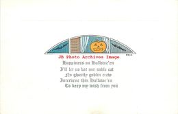 282201-Halloween, Auburn No 2500-1, Artist HWA, Jack O Lantern & Bats In Window - Halloween