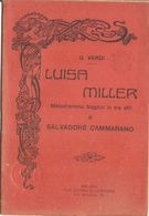G. VERDI - LUISA MILLER - LIBRETTO D'OPERA - Cinema E Musica