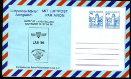 Bund PF37 D2/002 LAS LUFTPOST-AUSSTELLUNG STUTTGART 1986 - Enveloppes Privées - Neuves