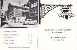 SUISSE,SWITZERLAND,HELVETIA,SWISS,URI,ANDERMATT,GASTHOF,RESTAURANT,2 SCANES,CARTE PUB,RARE - Andermatt