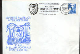 Romania - Envelope Occasionally 1984 -  Militia (now The Police), 35 Years In The Service Of The People - Police - Gendarmerie