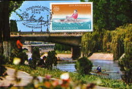 Romania - Maximum Poscard,maxicard 1989 - XXV   National Rowing Championship, Fund - Timisoara - Kanu