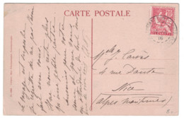 1910 - OBLITERATION Des BFE " CONSTANTINOPLE GALATA POSTES FRANCAISES " Sur TIMBRE MERSON Du LEVANT / CP MOSQUÉE SOPHIE - Lettres & Documents