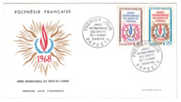 POLYNESIE FRANÇAISE - ENVELOPPE PREMIER JOUR FDC " ANNEE INTERNATIONALE DES DROITS DE L HOMME " 1968 - FDC