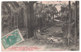 1910 DAHOMEY - CARTE POSTALE AFFRANCHIE 5c TYPE CAD PORTO NOVO CP " PAYSAGE ENTRE LA LAGUNE ET LE CHEMIN FER DE SAKÉTÉ - Covers & Documents