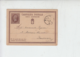 ITALIA  1877 - Intero Postale Da Napoli A S.Severo (autorità Nazionale) - Postwaardestukken