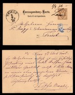 ANTICHI STATI - TERRITORI ITALIANI D’AUSTRIA - Lana 1/2.86 Manoscritto Annullatore - Cartolina Postale Per Trieste - Other & Unclassified