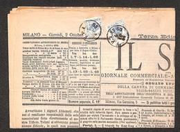 ANTICHI STATI - TERRITORI ITALIANI D’AUSTRIA - F.P.A. N. 65 (P.ti 6) - Due 1 Kreuzer Segnatasse (4) Su Intero Giornale D - Autres & Non Classés