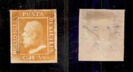 ANTICHI STATI - SICILIA - 1859 - Mezzo Grano (2-seconda Tavola) Usato - Difetti - Da Esaminare - Cert. AG (7.000) - Other & Unclassified