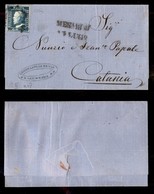 ANTICHI STATI - SICILIA - 2 Grana Azzurro Verdastro - (8b-pos. 47) - Lettera Da Messina A Catania Del 13.7.59 - Oliva (1 - Otros & Sin Clasificación