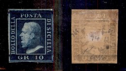 ANTICHI STATI - SICILIA - 1859 - 10 Grana (12-pos. 94) - Gomma Originale - Diena + Cert. Colla (1.800) - Other & Unclassified