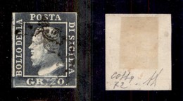 ANTICHI STATI - SICILIA - 1859 - 20 Grana (13) Usato - Ritocco 72 - Margini Perfetti - Diena + Cert. Colla (4.500) - Altri & Non Classificati