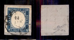 REGNO D'ITALIA - REGNO - 1863 - 15 Cent (11e-azzurro Grigio) Perfetto In Basso Su Frammento Da Messina - Sorani (3.000) - Altri & Non Classificati