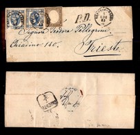 REGNO D'ITALIA - REGNO - 15 Cent (13d) Difettoso In Basso + 15 Cent (13) + 10 Cent (14E-Sardegna) - Lettera Da Bergamo A - Other & Unclassified