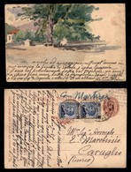 REGNO D'ITALIA - REGNO - Cartolina Postale Di Umberto (C25/99) Con Acquarello Di Martini (Ormea 27.8.900) - Coppia Del 2 - Altri & Non Classificati