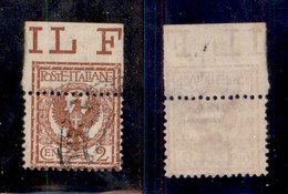 REGNO D'ITALIA - REGNO - 1901 - 2 Cent Floreale (69ha) Usato - Bordo Foglio Con Dentellatura Superiore Spostata In Basso - Sonstige & Ohne Zuordnung