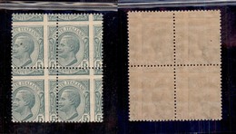 REGNO D'ITALIA - REGNO - 1906 - 5 Cent Leoni (81) In Quartina - Dentellatura Spostata In Alto (4 Millimetri) E A Destra  - Otros & Sin Clasificación