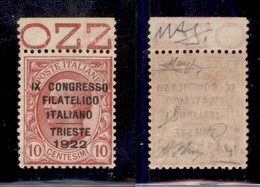 REGNO D'ITALIA - REGNO - 1922 - 10 Cent Congresso Filatelico (123) - Molto Ben Centrato - Gomma Integra - Oliva + Fiecch - Andere & Zonder Classificatie
