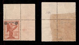 REGNO D'ITALIA - REGNO - 1924 - 1 Lira Su 10 Cent (159d) Angolo Di Foglio - Filigrana Croce - Gomma Integra - Cert. Rayb - Sonstige & Ohne Zuordnung