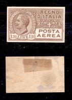 REGNO D'ITALIA - REGNO - 1926/1928 - Prova Di Conio 1,20 Lire Aerea (P6) Su Cartoncino - Sempre Senza Gomma - Cert. AG - Autres & Non Classés