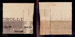 REGNO D'ITALIA - REGNO - 1925 - Posta Propagandistica - 20 Cent Su 15 (6fa) Bordo Foglio Con Soprastampa Spostata Ripetu - Autres & Non Classés